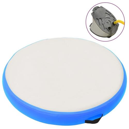 Oppustelig gymnastikmåtte med pumpe 100x100x20 cm PVC blå