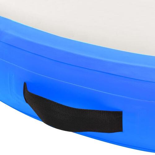 Oppustelig gymnastikmåtte med pumpe 100x100x20 cm PVC blå