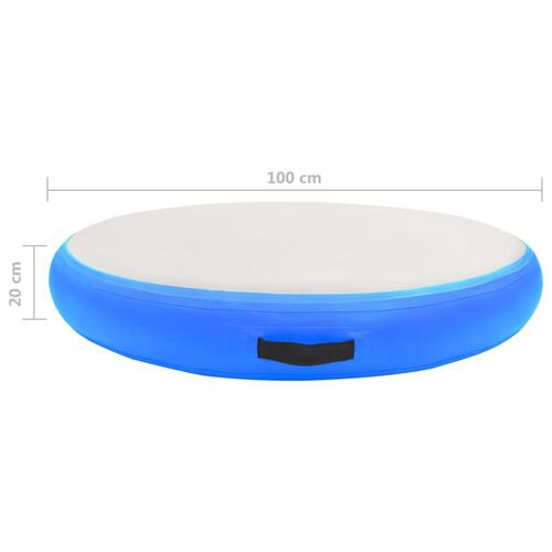 Oppustelig gymnastikmåtte med pumpe 100x100x20 cm PVC blå