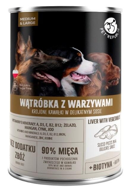 PetRepublic vådfoder til hund – Lever med grøntsager 1,25 kg (Adult Medium & Large) billede