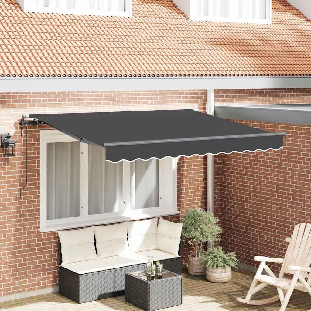 Utrækkelig Markise Antracit 250 x 200 cm Stof billede