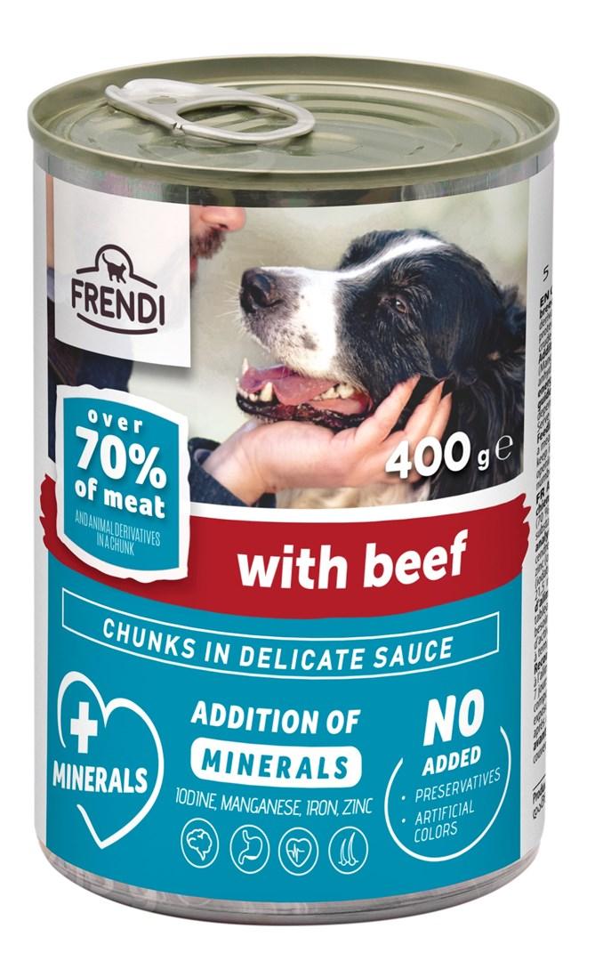 Frendi vådfoder til hund – oksekød i delikat sauce, 400 g billede