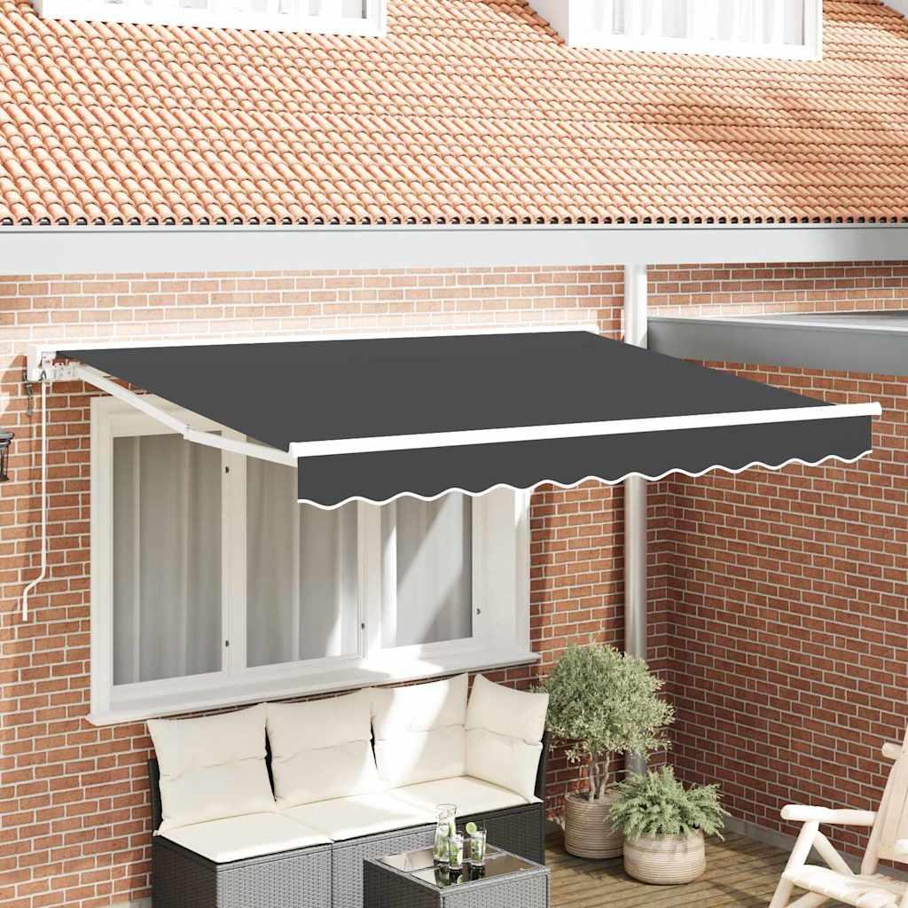 Utrækkelig Markise Antracit 250 x 200 cm Polyester og metal billede