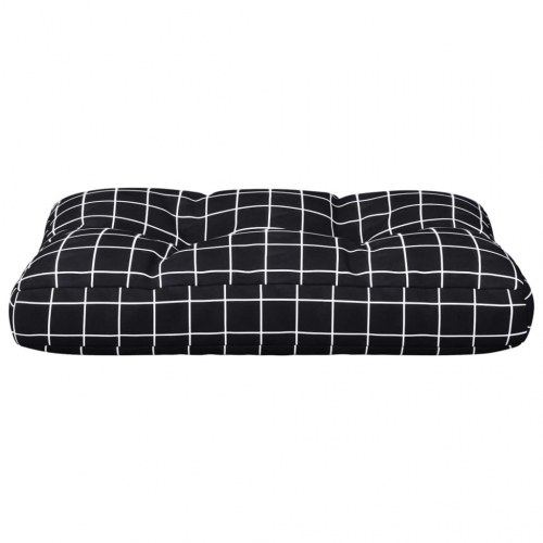 Pallehynde 60 x 40 x 12 cm i stof - sort med tern