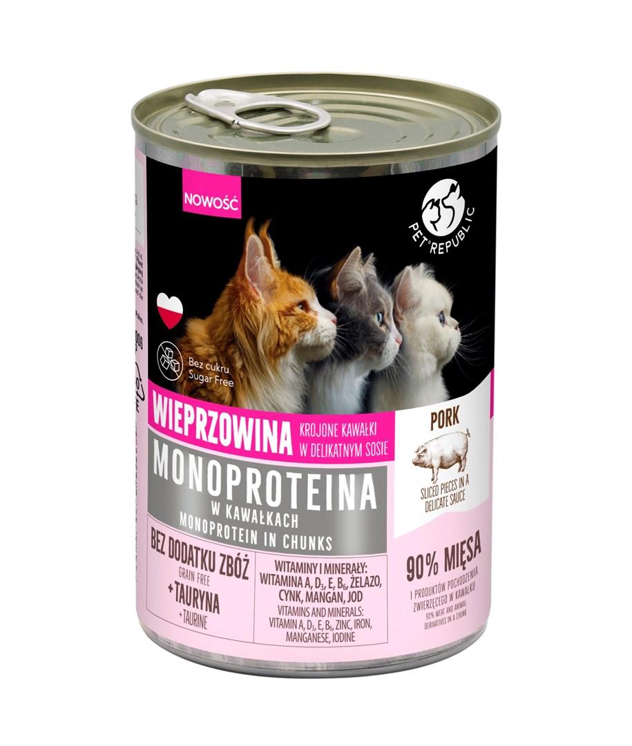 PetRepublic Monoprotein vådfoder til kat – svinekød i sauce, 400 g billede
