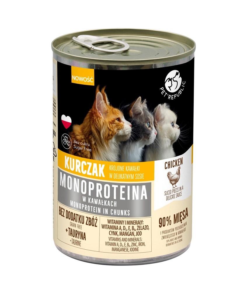 PetRepublic Monoprotein vådfoder til kat – Kylling i sauce, 400 g billede