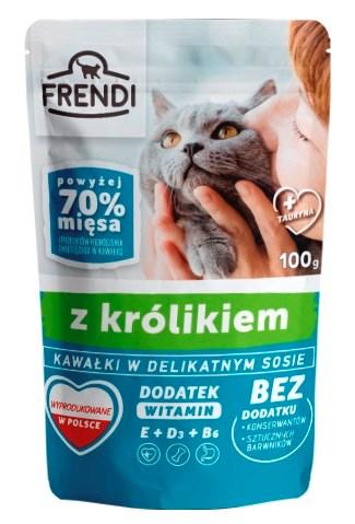 Frendi vådfoder til kat – stykker i sauce med kanin, 100 g billede