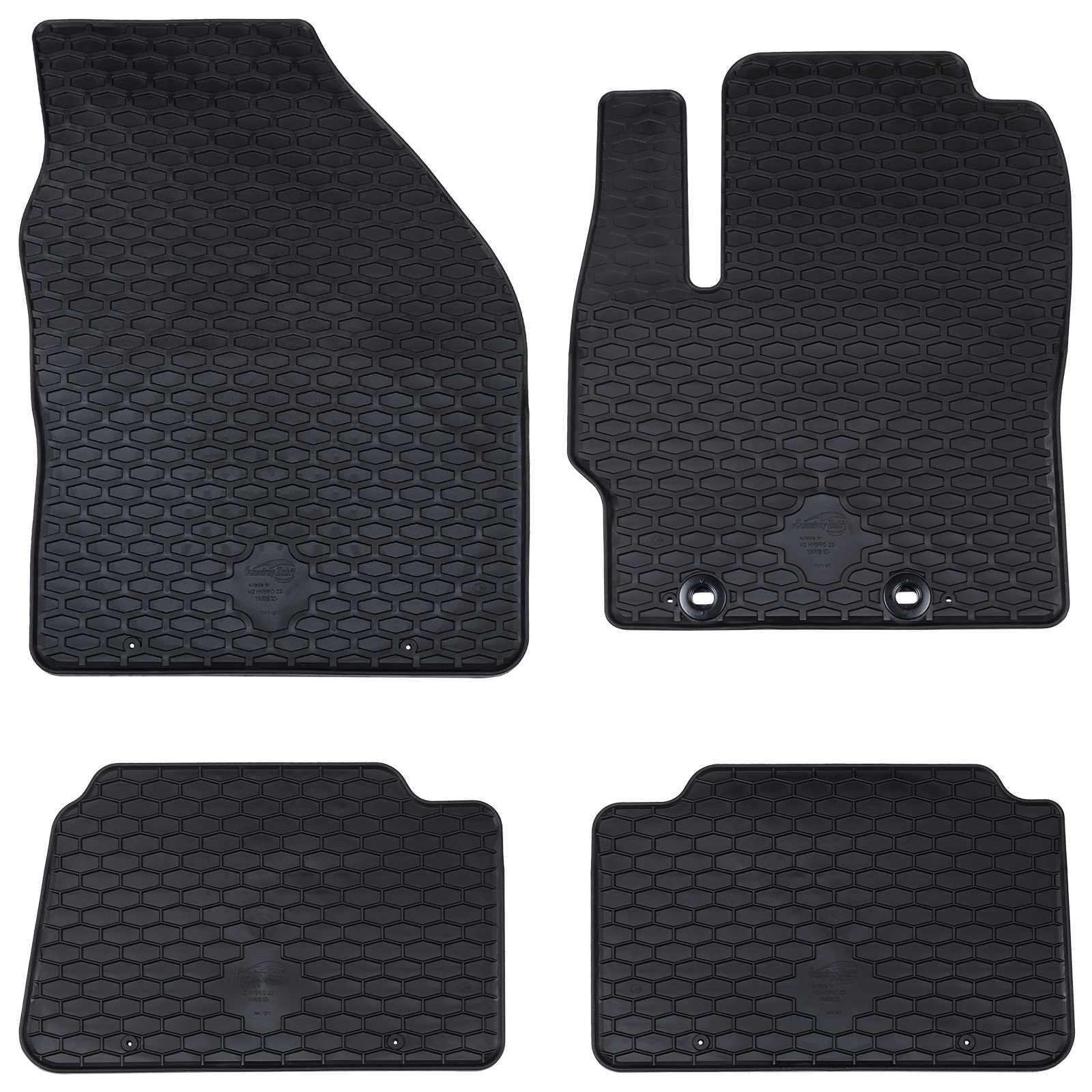 Bilmåtte 4 stk Sort passer til Toyota YARIS , YARIS CROSS Gummi billede