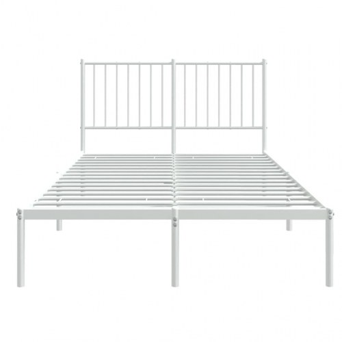 Sengeramme med sengegavl 120×200 cm - metal, hvid