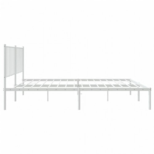 Sengeramme med sengegavl 120×200 cm - metal, hvid