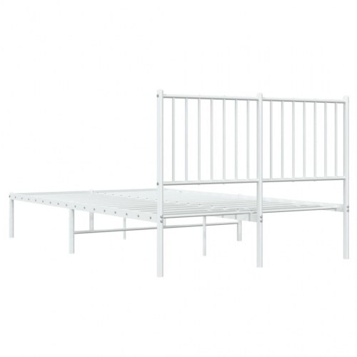 Sengeramme med sengegavl 120×200 cm - metal, hvid