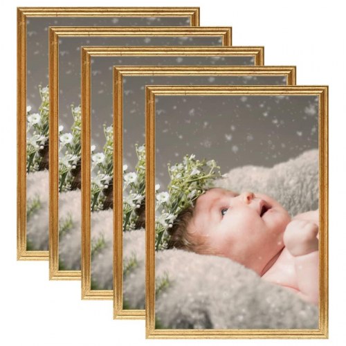 Billedrammer 5 stk. til bord 15x21 cm MDF guldfarvet