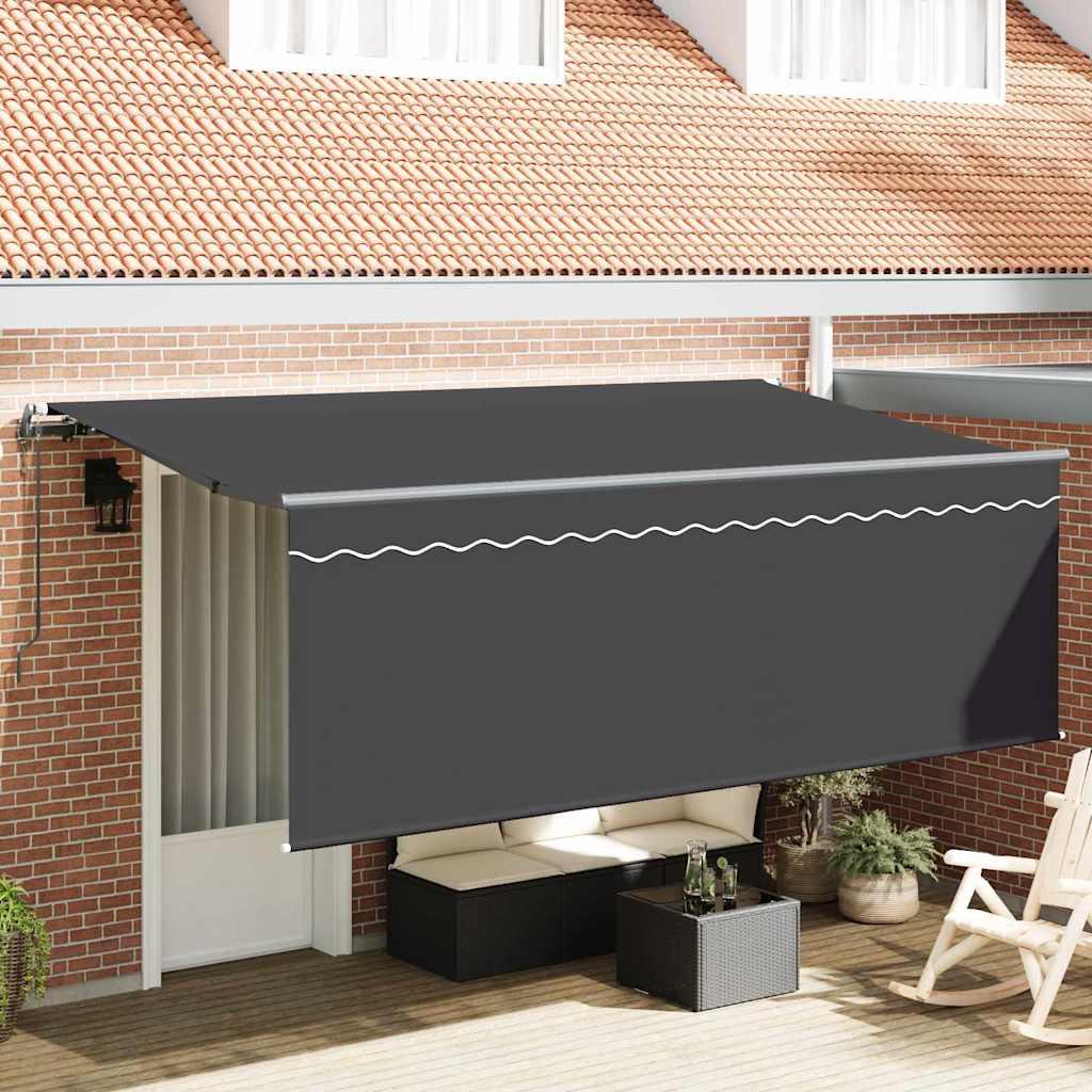 Utrækkelig Markise Antracit 350 x 200 cm Polyester og Aluminium billede