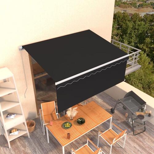 Markise m. rullegardin 3,5x2,5 m automatisk betjening antracit
