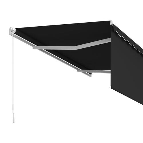 Markise m. rullegardin 3,5x2,5 m automatisk betjening antracit