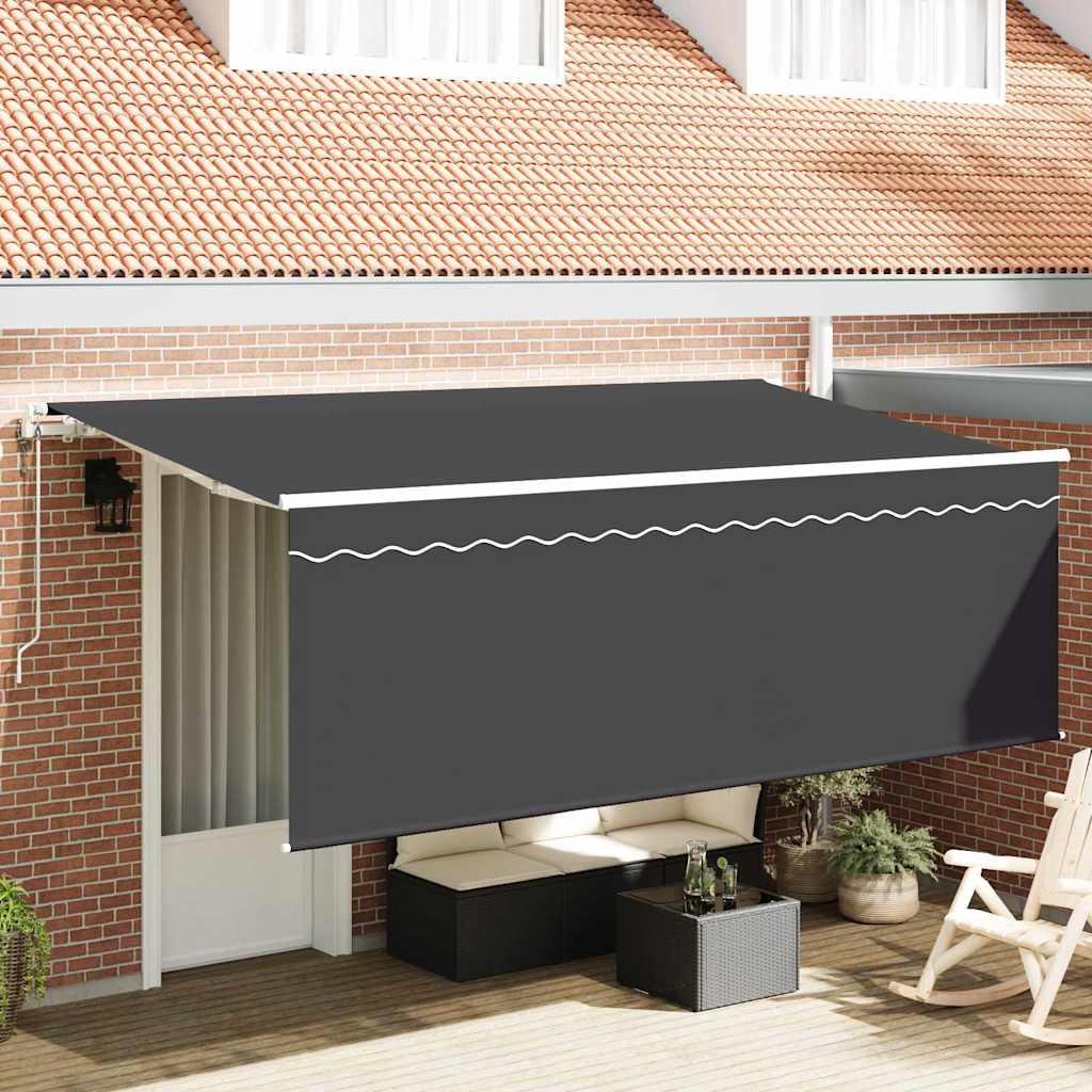 Utrækkelig Markise Antracit 350 x 200 cm Polyester og Aluminium billede