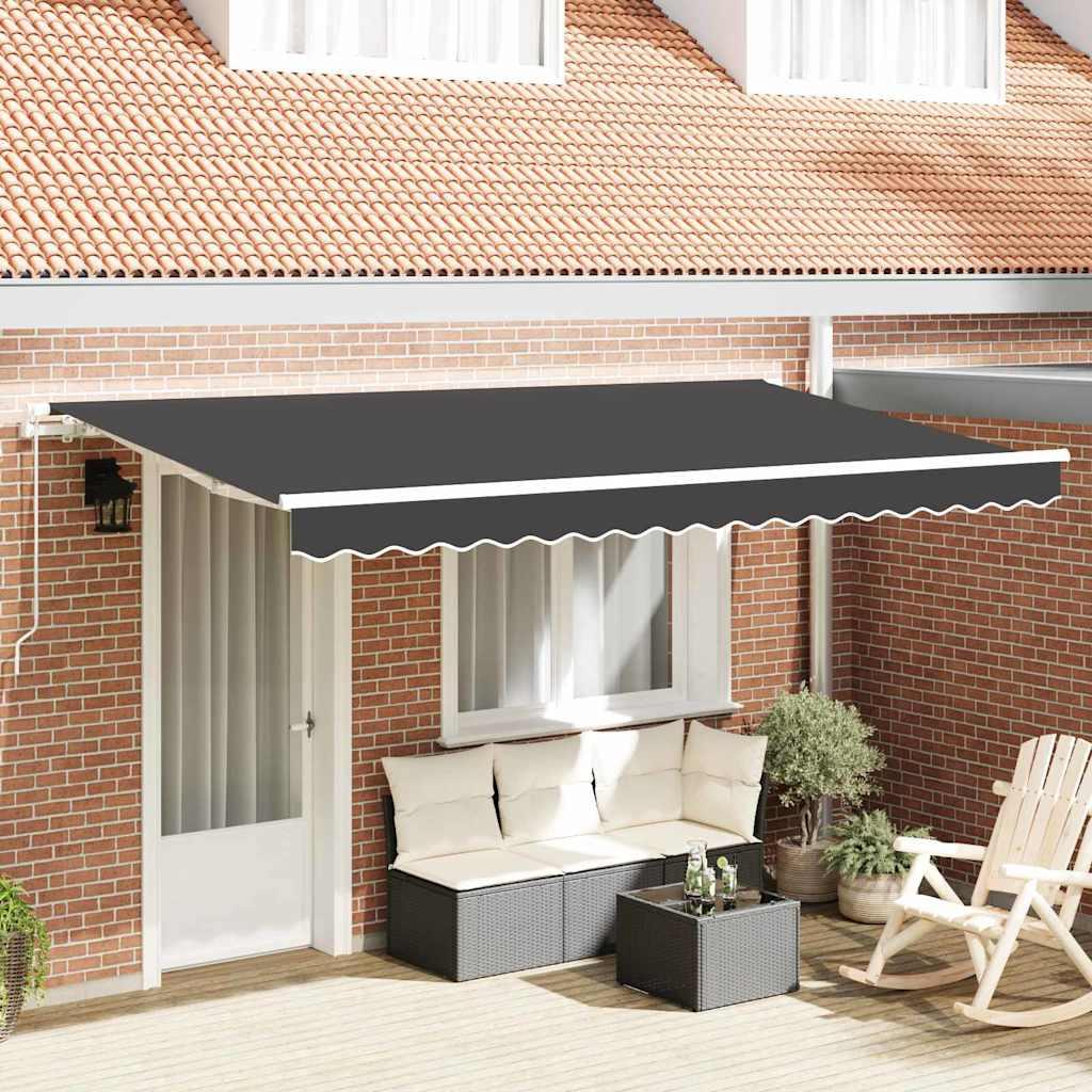 Utrækkelig Markise Antracit 350 x 200 cm Stof billede