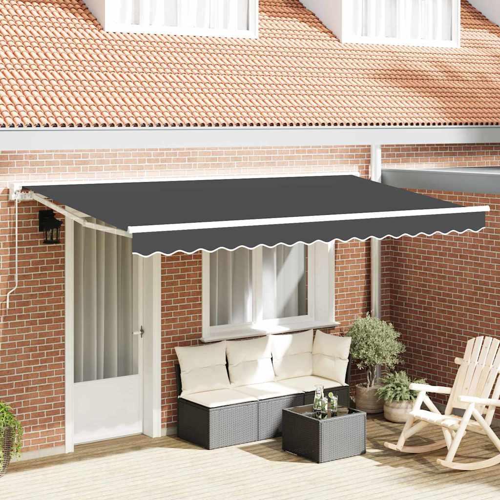 Utrækkelig Markise Antracit 350 x 200 cm Polyester og metal billede