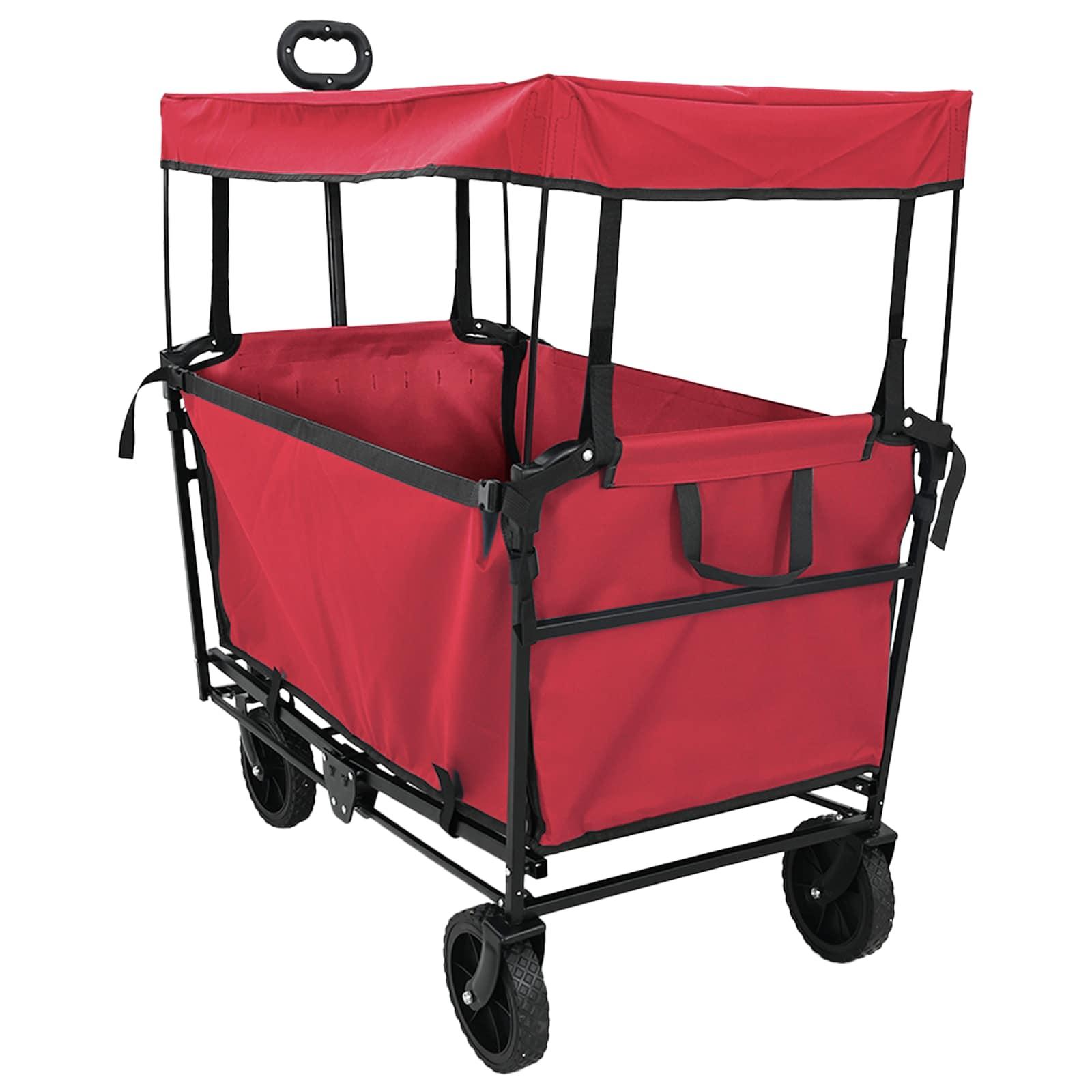 Foldbar håndvogn Rød 105 x 56.5 x 116 cm Oxford Stof billede