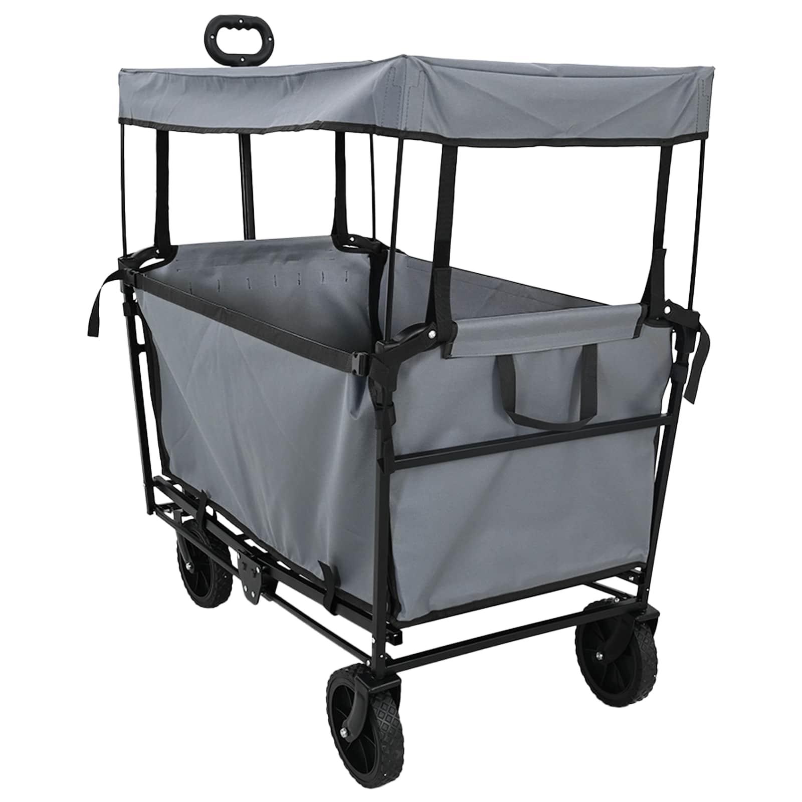 Foldbar håndvogn Grå 105 x 56.5 x 116 cm Oxford Stof billede