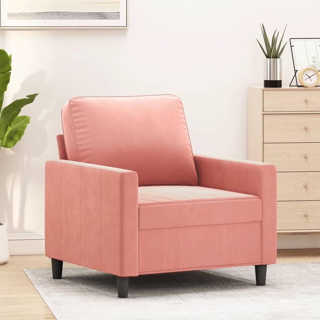 Lænestol 60 cm velour lyserød billede