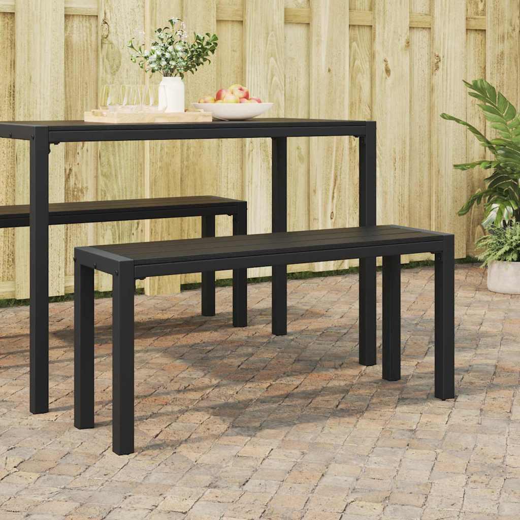 Havebænk Sort 100 x 28 x 45 cm Stål billede