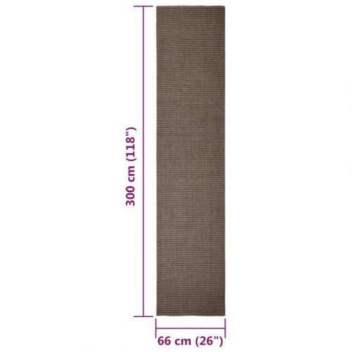 Gulvtæppe 66x300 cm naturlig sisal brun
