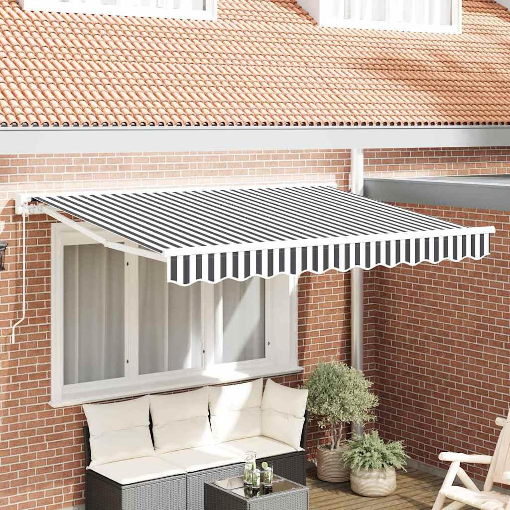 Utrækkelig Markise Anthracit og hvid 250 x 200 cm billede