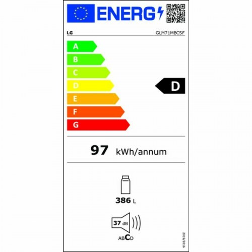 LG GLM71MBCSF køleskab - 186 cm, stål, 386 l