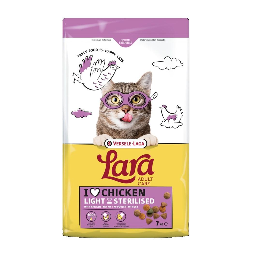 Versele-Laga Lara Adult Care Light Sterilised kylling – tørfoder til kat, 7 kg billede
