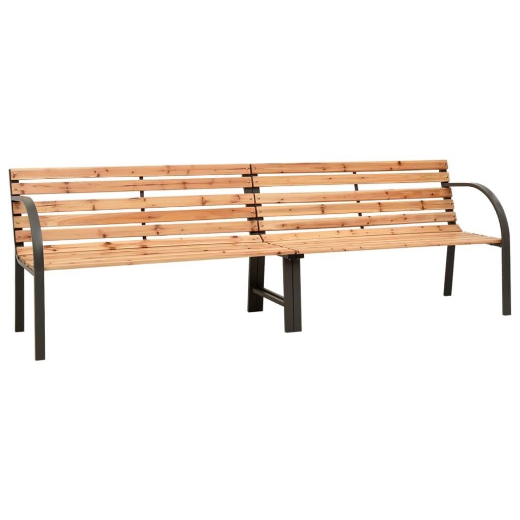 Dobbelt havebænk 225 cm massivt grantræ billede