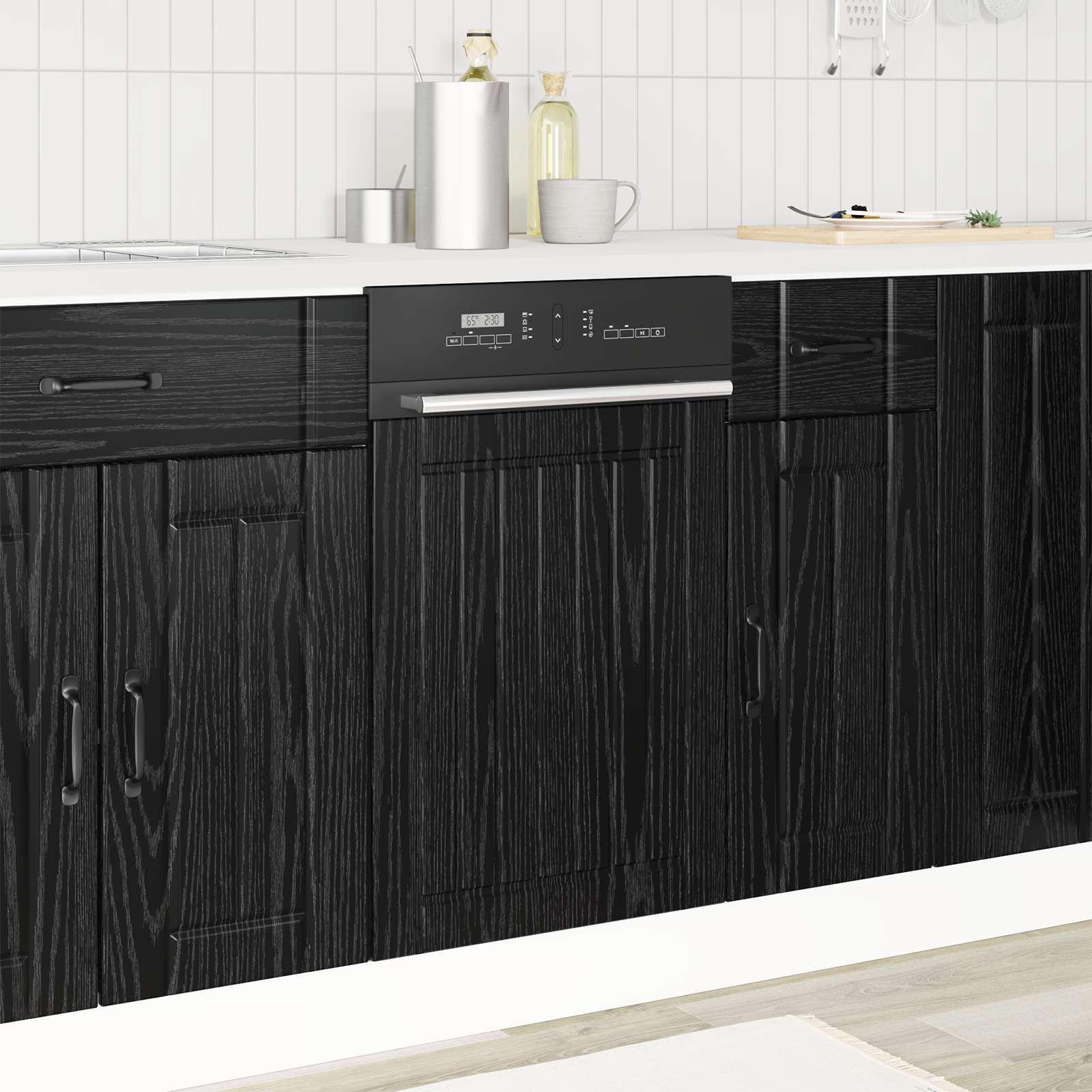 Køkkenskab Sort eg 45 x 1,5 x 67 cm Konstrueret træ billede
