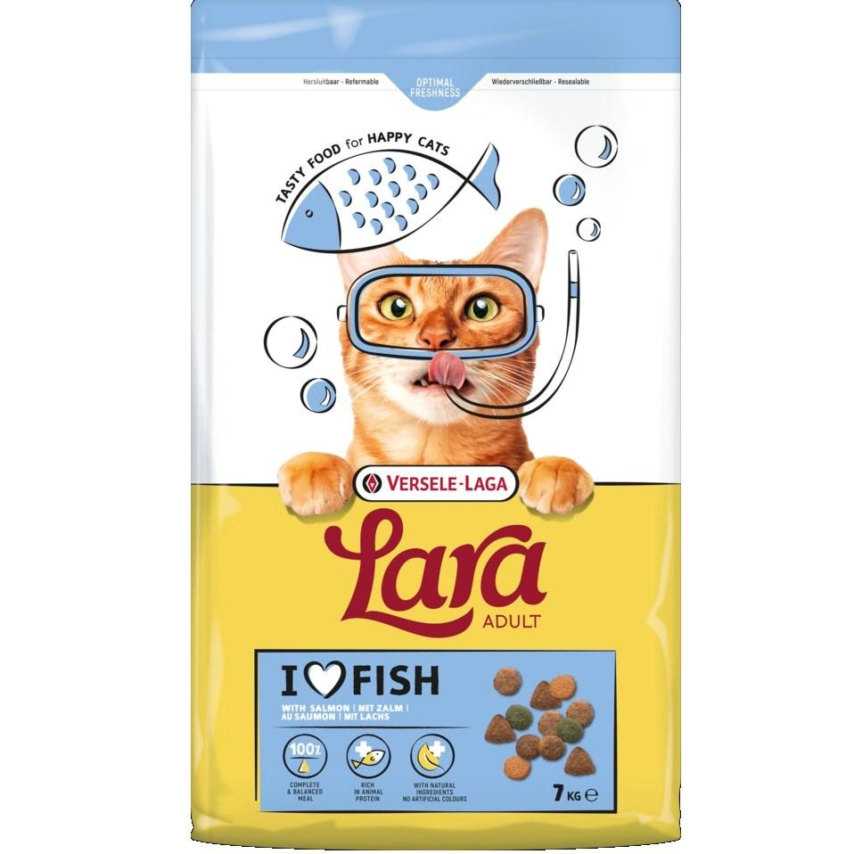 Versele-Laga Lara Adult I Love Fish - tørfoder til kat, laks, 7 kg billede