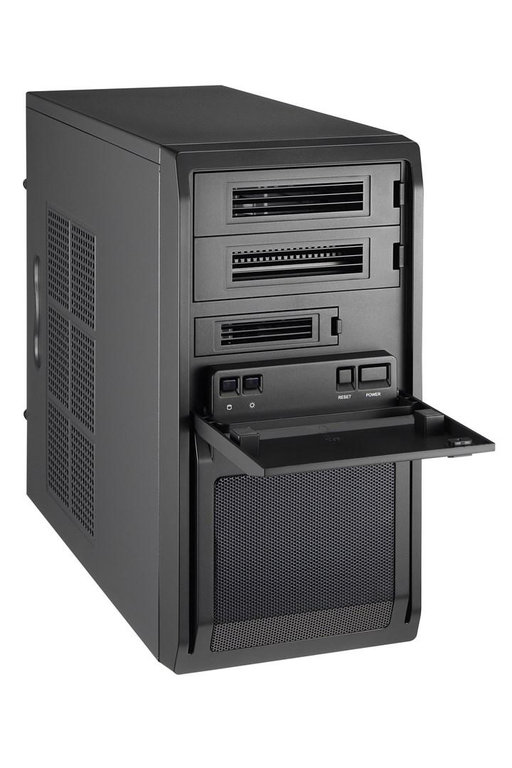 Chieftec LT-01B-350GPB mini tower kabinet - sort, 250 W PSU billede