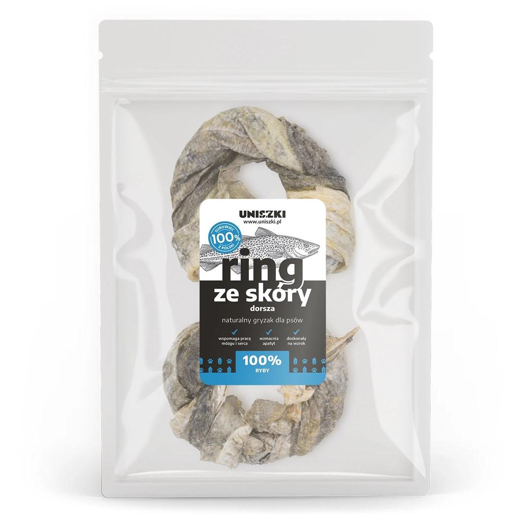 UNISZKI torske-skind ring – hundesnack – 2 stk billede