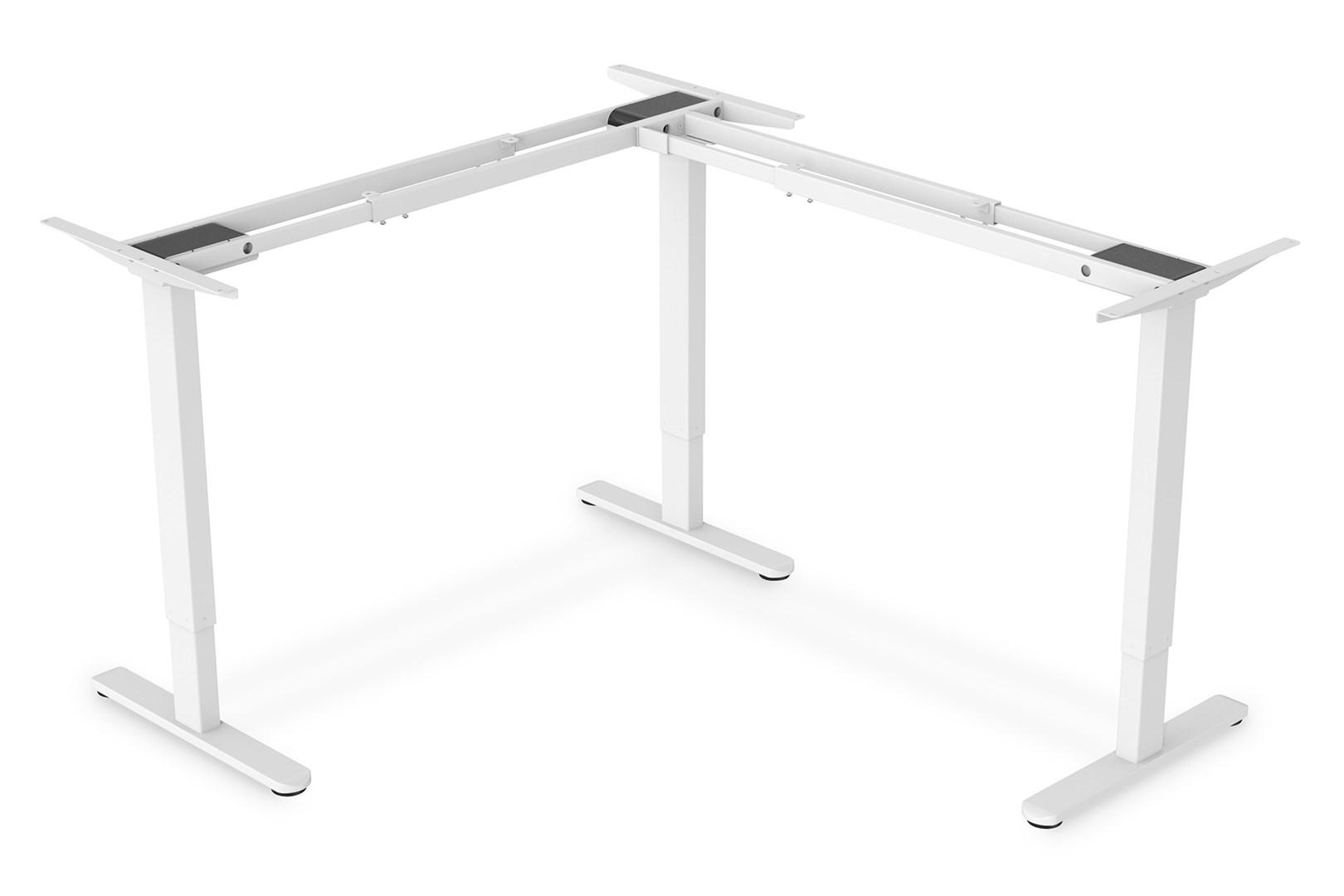 DIGITUS DA-90453 elektrisk højdejusterbart bordstel, L-form 90°, 3 motorer – hvid billede