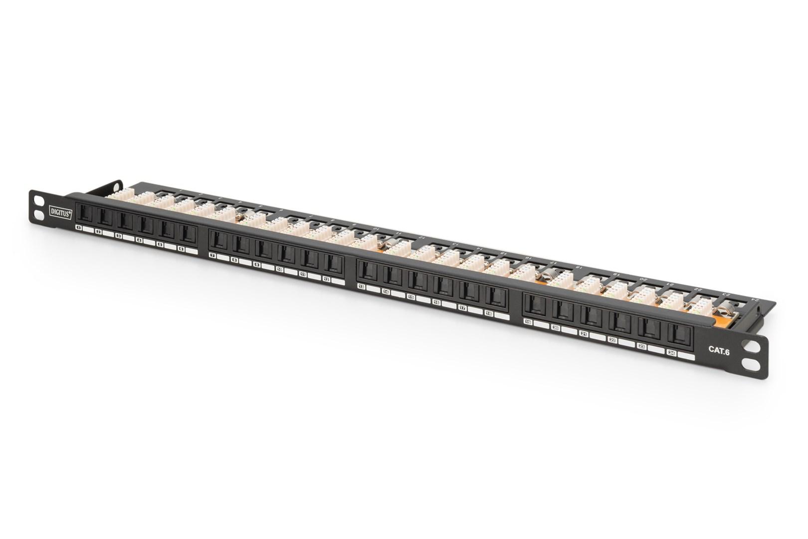DIGITUS CAT 6 Class E patchpanel – High Density, uskærmet, 24 porte, 0,5U billede