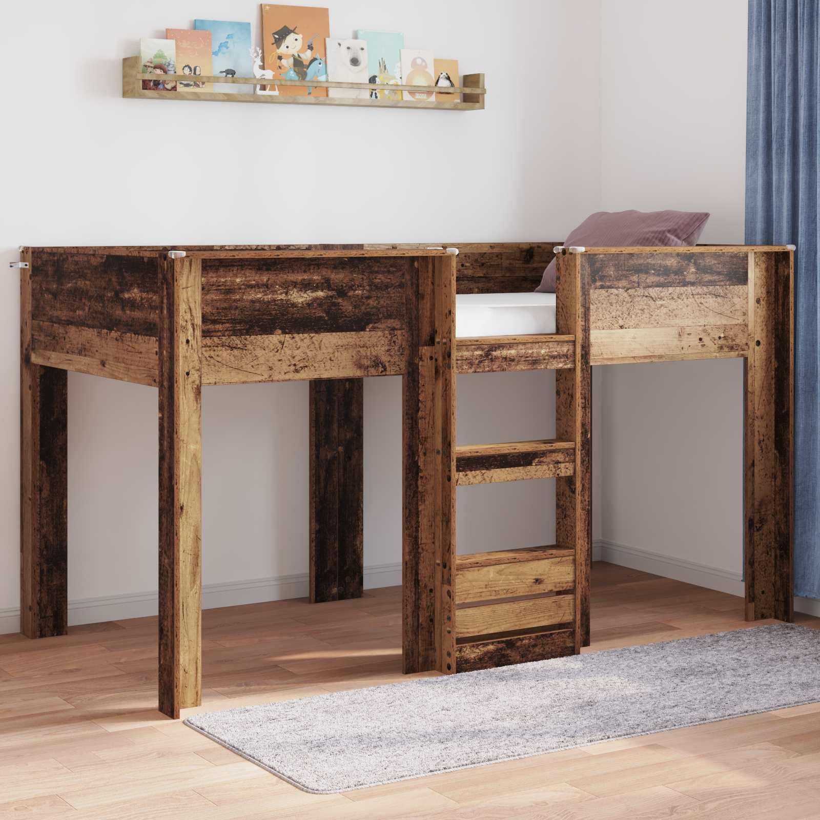 Køjeseng til Børn Gammelt træ 100 x 200 cm Konstrueret træ billede