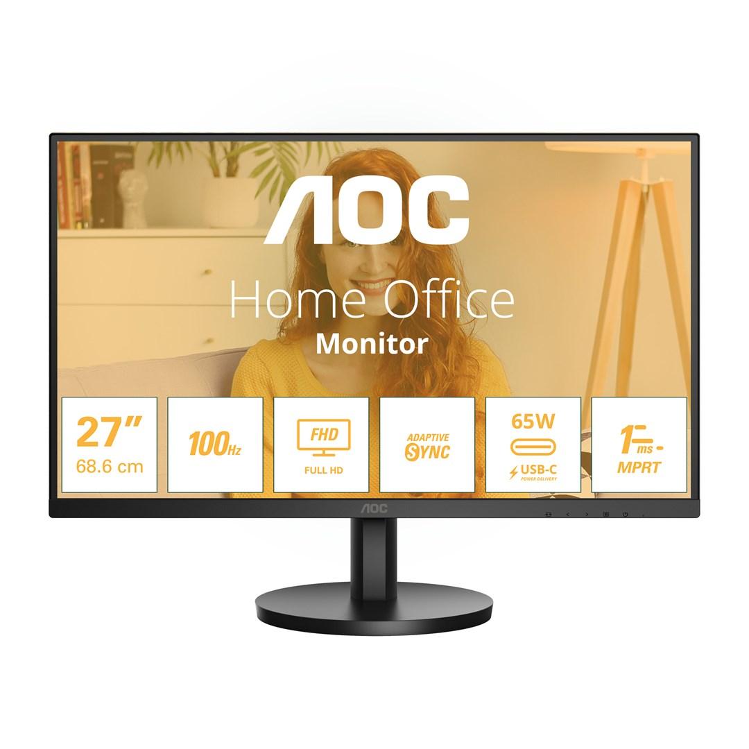AOC 27B3CA2 27" Full HD IPS skærm - 100 Hz, USB-C, sort