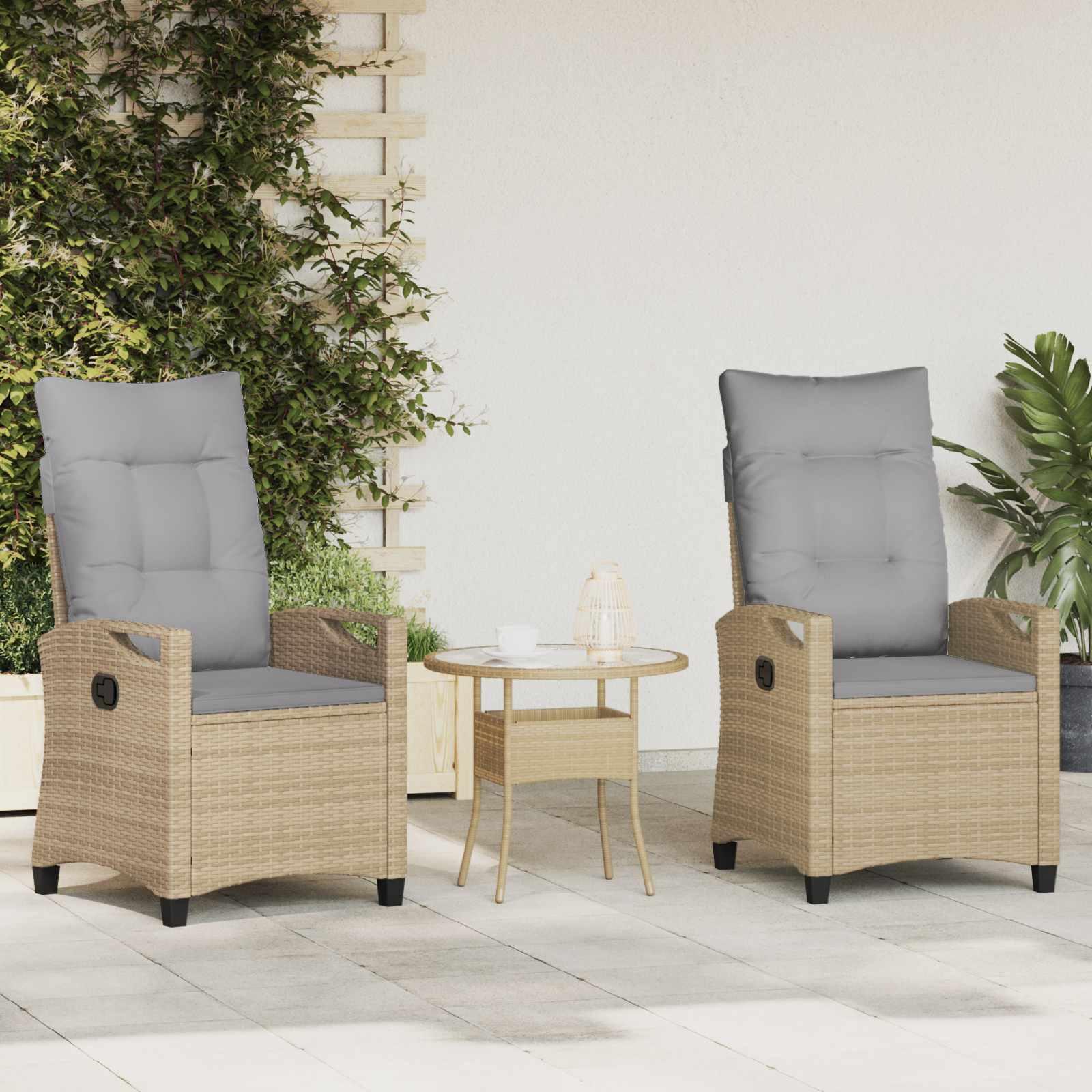 Have Stol 2 stk Beige og lys grå 56 x 60 x 112 cm billede