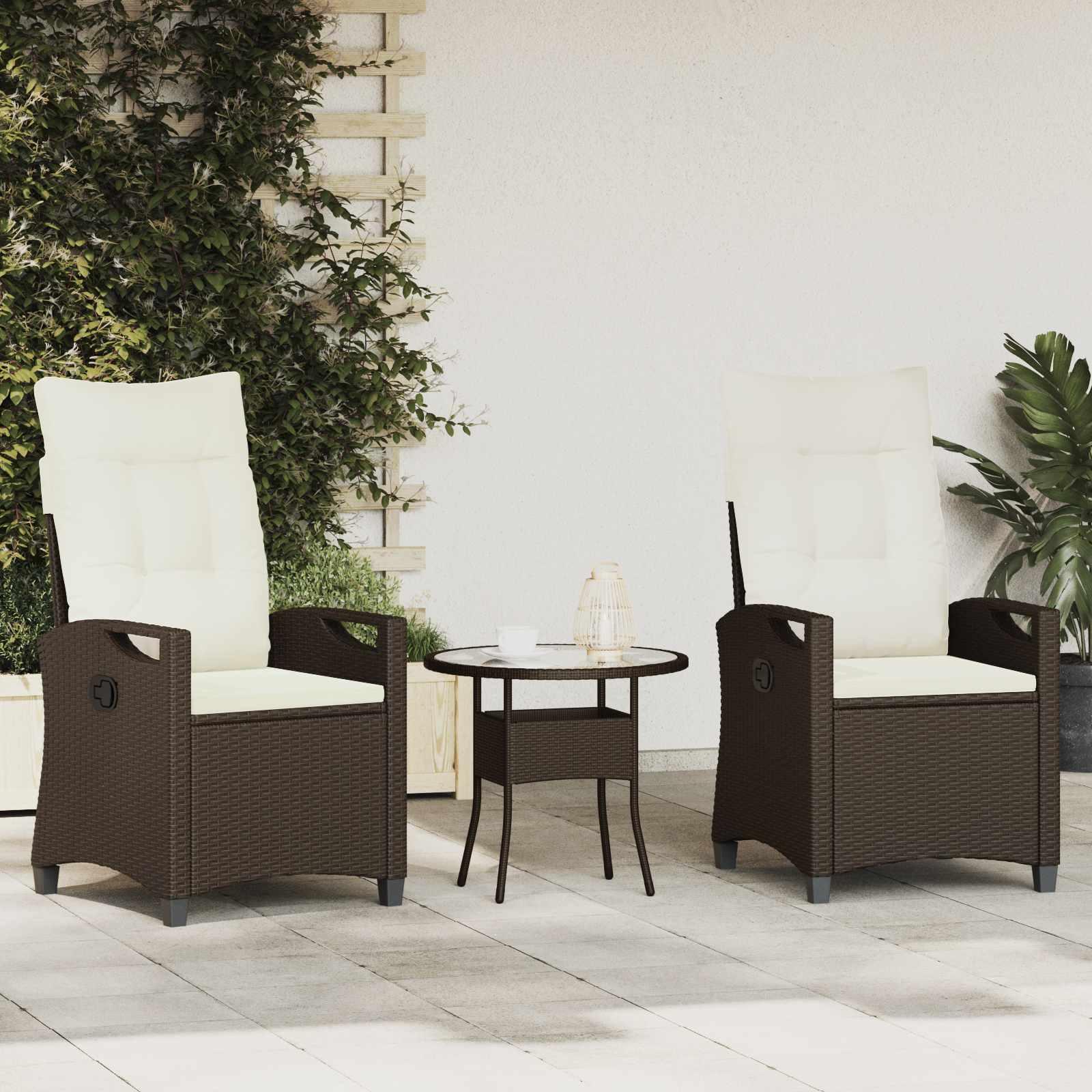 Have Stol 2 stk Brun og Creme 56 x 60 x 112 cm billede