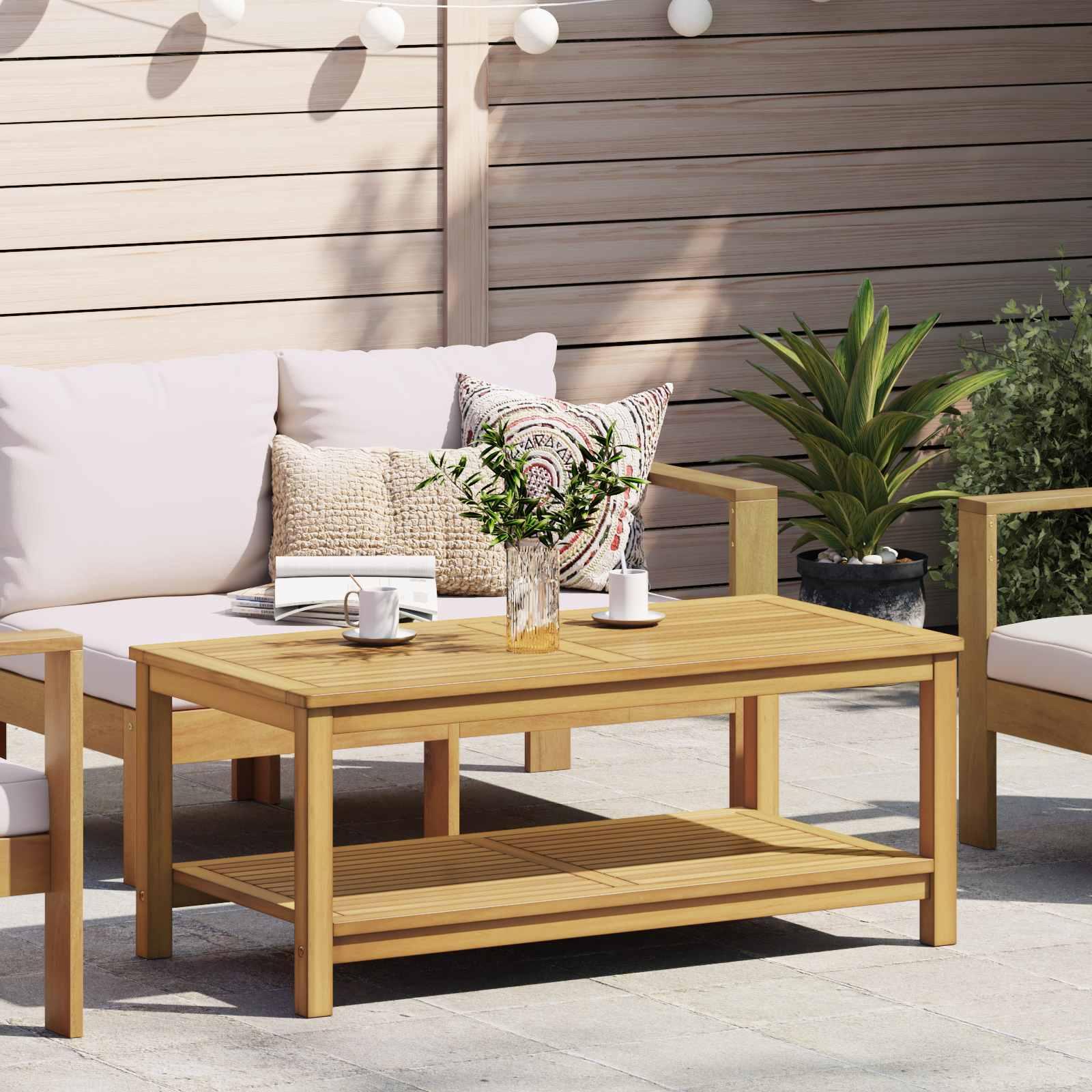 Sidebord Olie Naturlig 110 x 55 x 45 cm Massivt Akacietræ billede