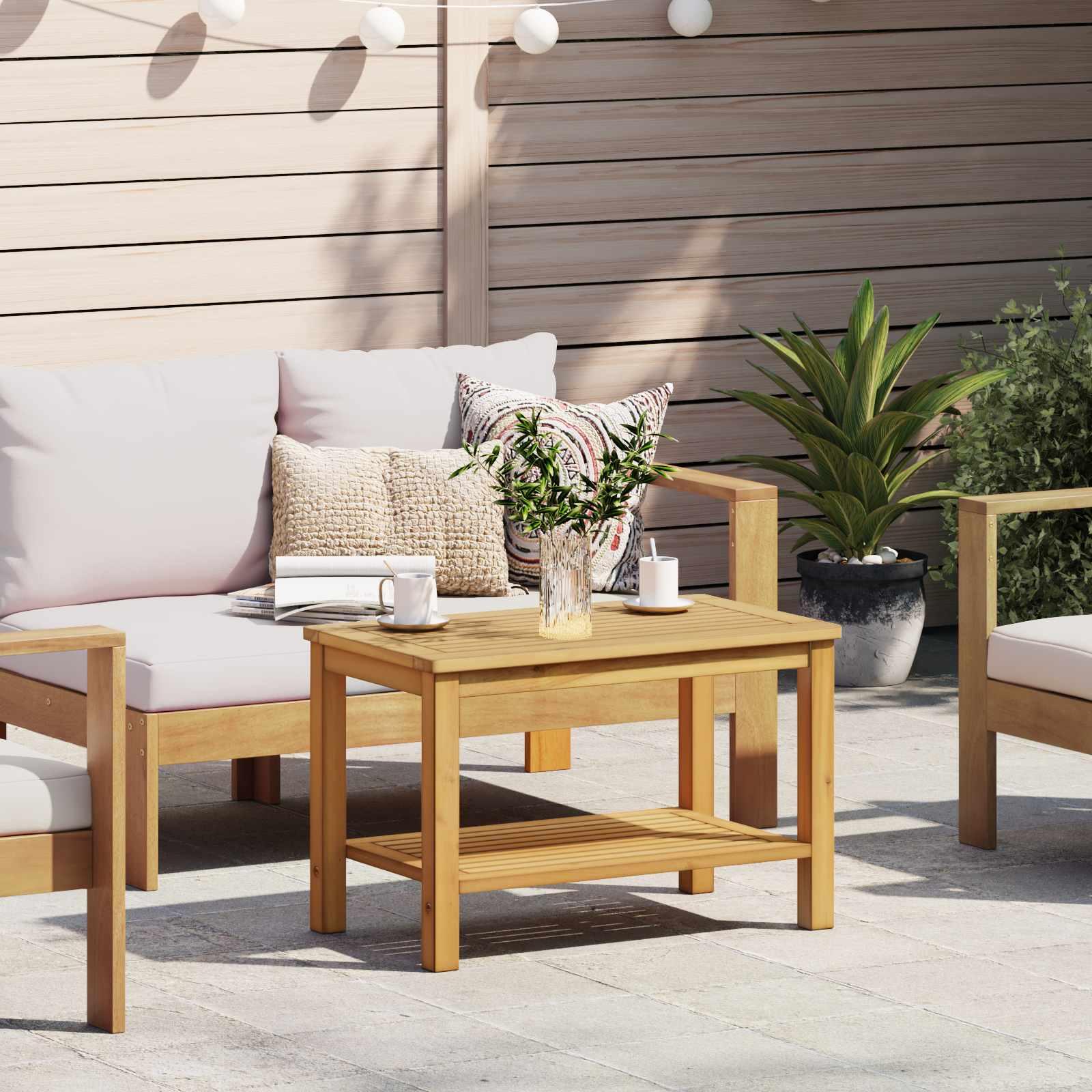 Sidebord Olie Naturlig 70 x 40 x 45 cm Massivt Akacietræ billede