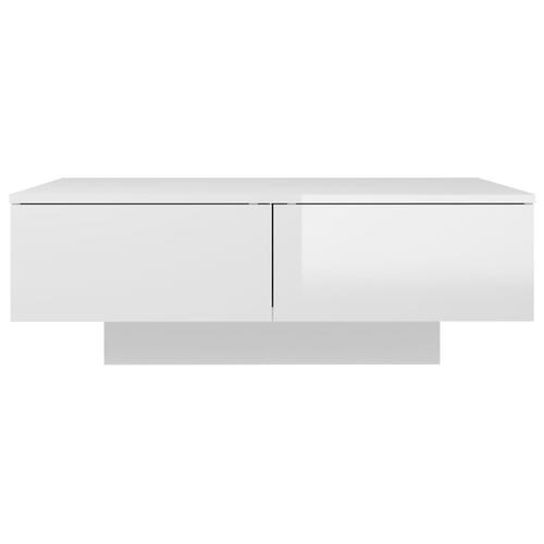 Sofabord 90x60x31 cm konstrueret træ hvid højglans