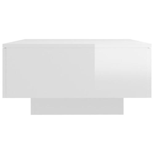 Sofabord 90x60x31 cm konstrueret træ hvid højglans