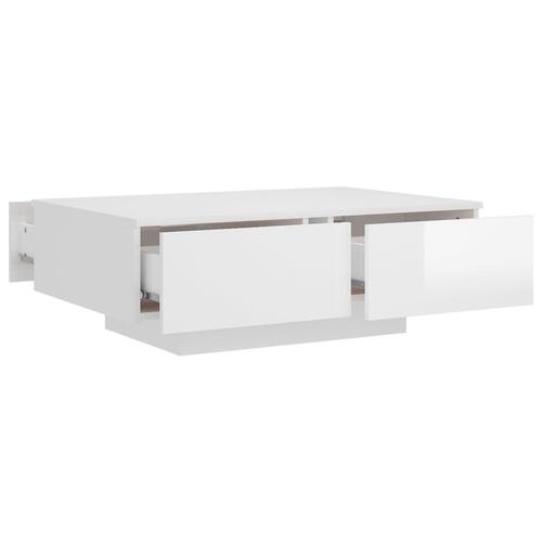 Sofabord 90x60x31 cm konstrueret træ hvid højglans