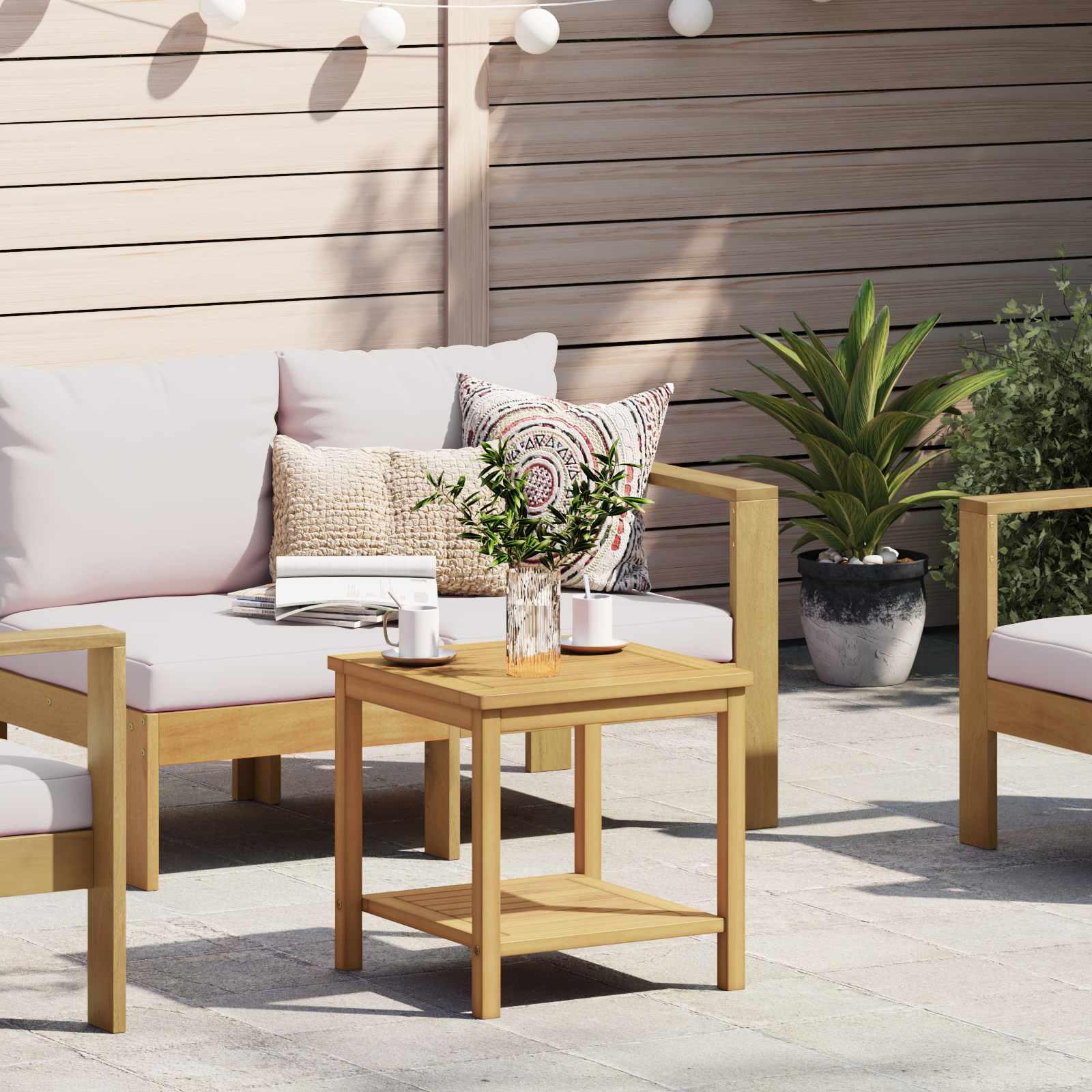 Sidebord Olie Naturlig 45 x 45 x 45 cm Massivt Akacietræ billede