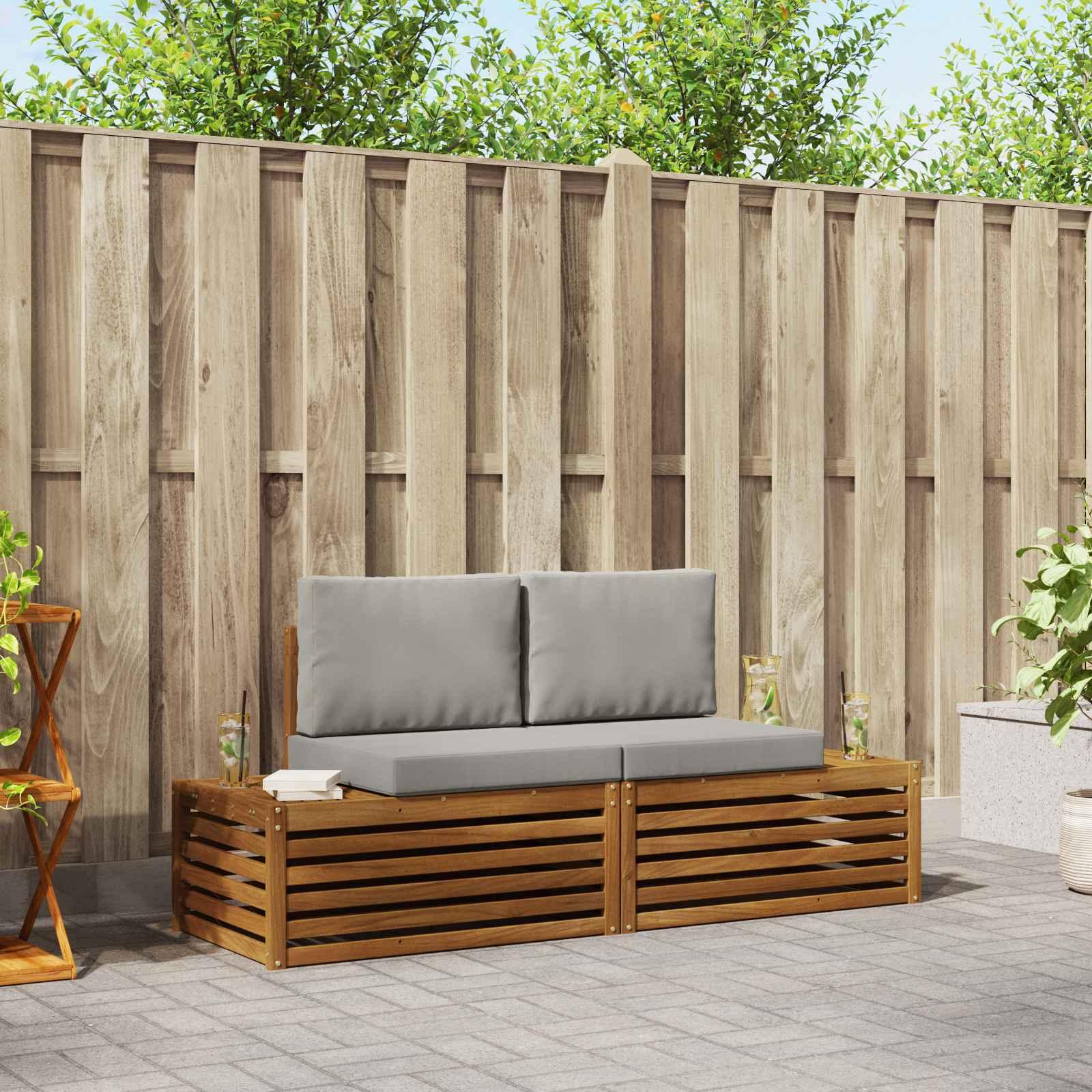 Sofasæt 2 Stk Naturlig og Fløde 91 x 63 x 73 cm billede