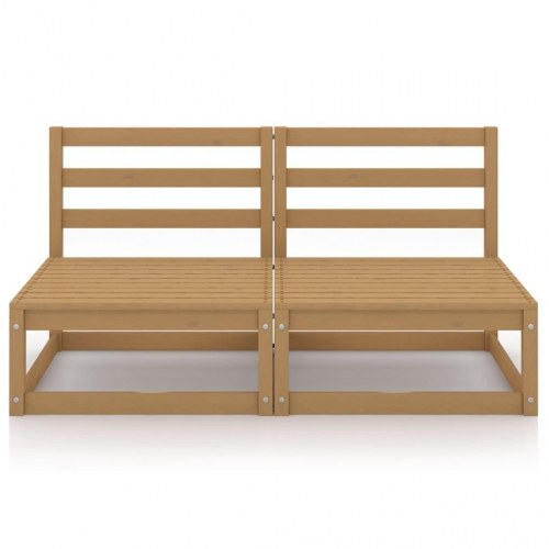 2-personers havesofa massivt fyrretræ gyldenbrun