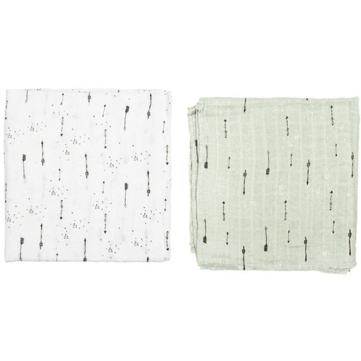 Pirulos musselin stofbleer 2-pak - ARROWS, blå billede